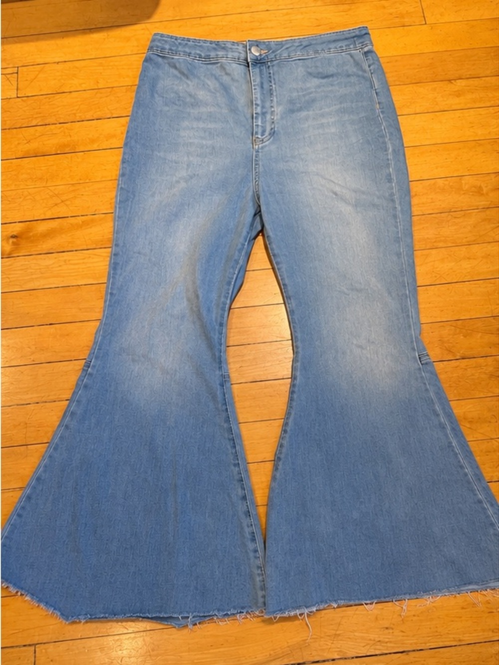 Free People Light Blue High-Rise Flare Jeans
